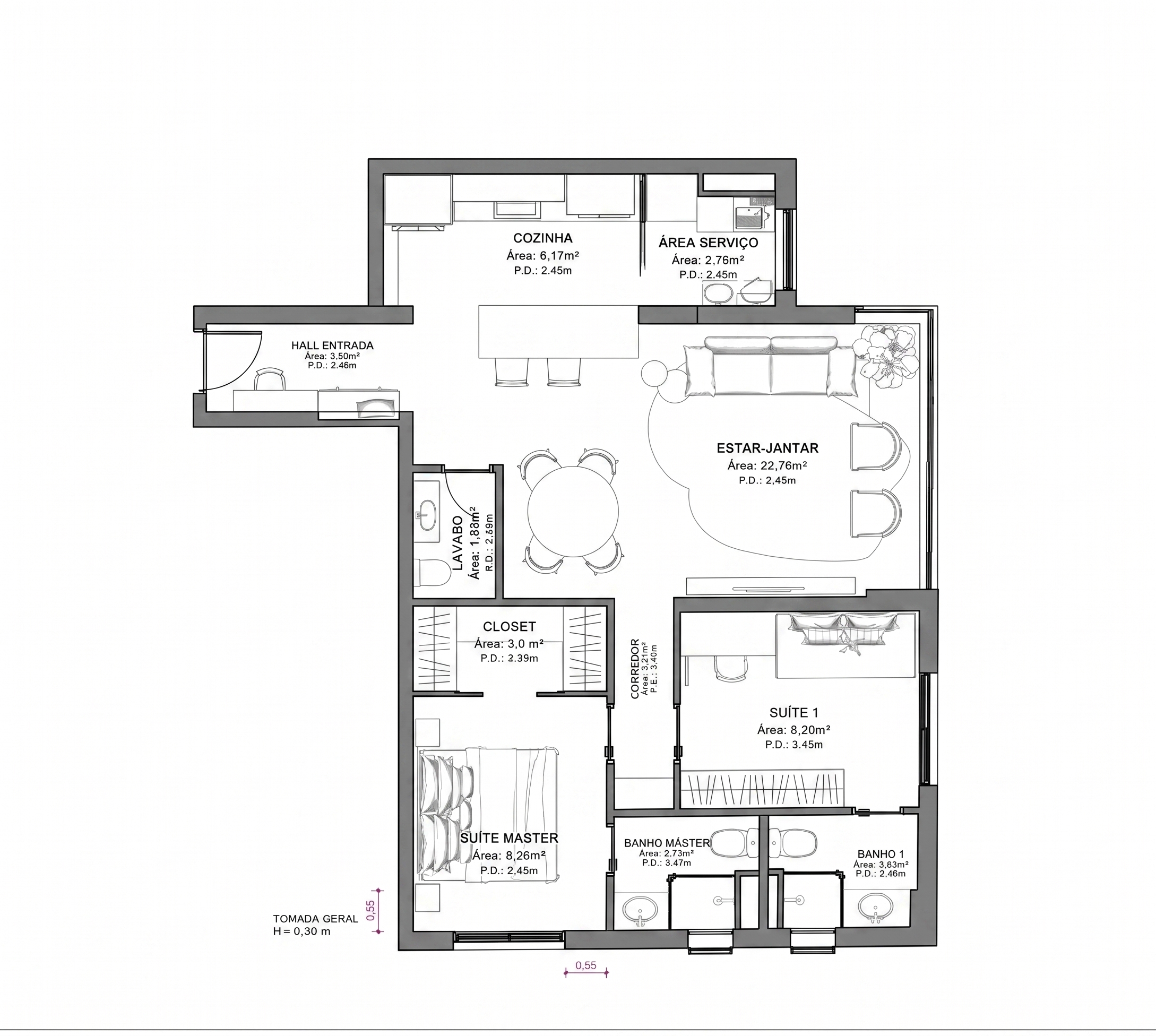 Planta do apartamento